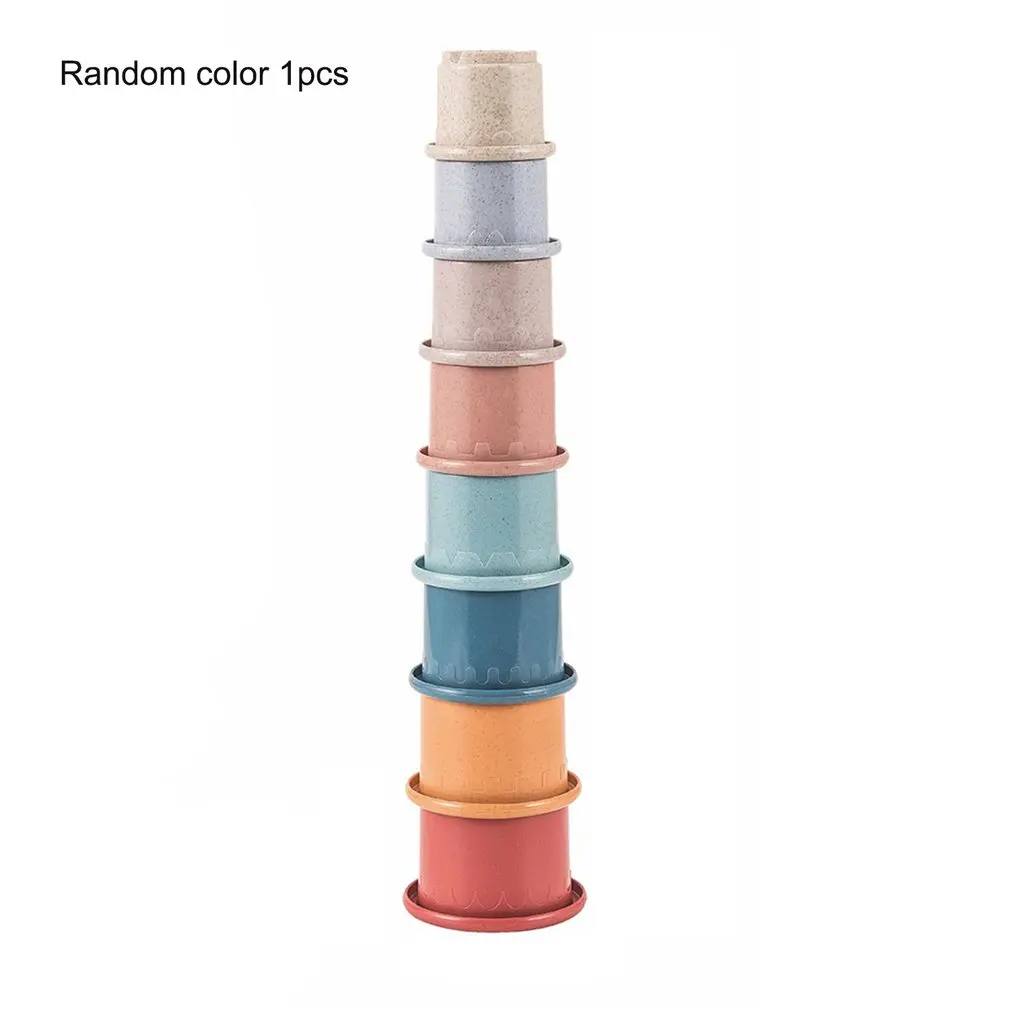 

8pcs Layer By Layer Hourglass Folding Cup Toys Set With Water Hole Children Gift Children's Educational Interest Toys