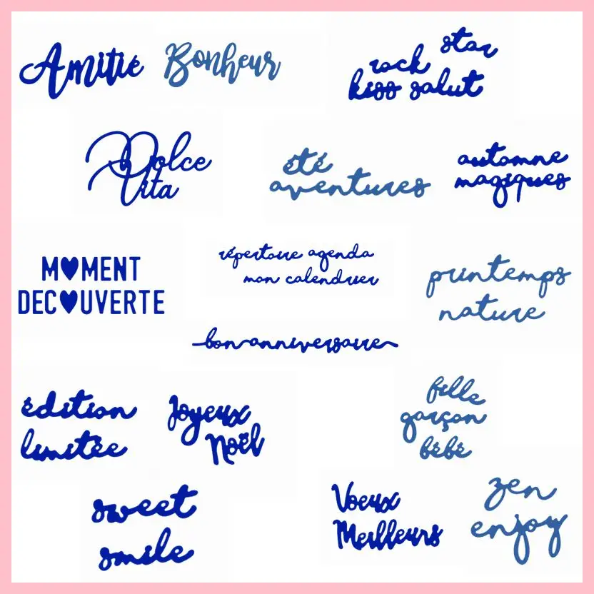 Смешанные французские слова Алфавит момент decoverte металла резки штампы