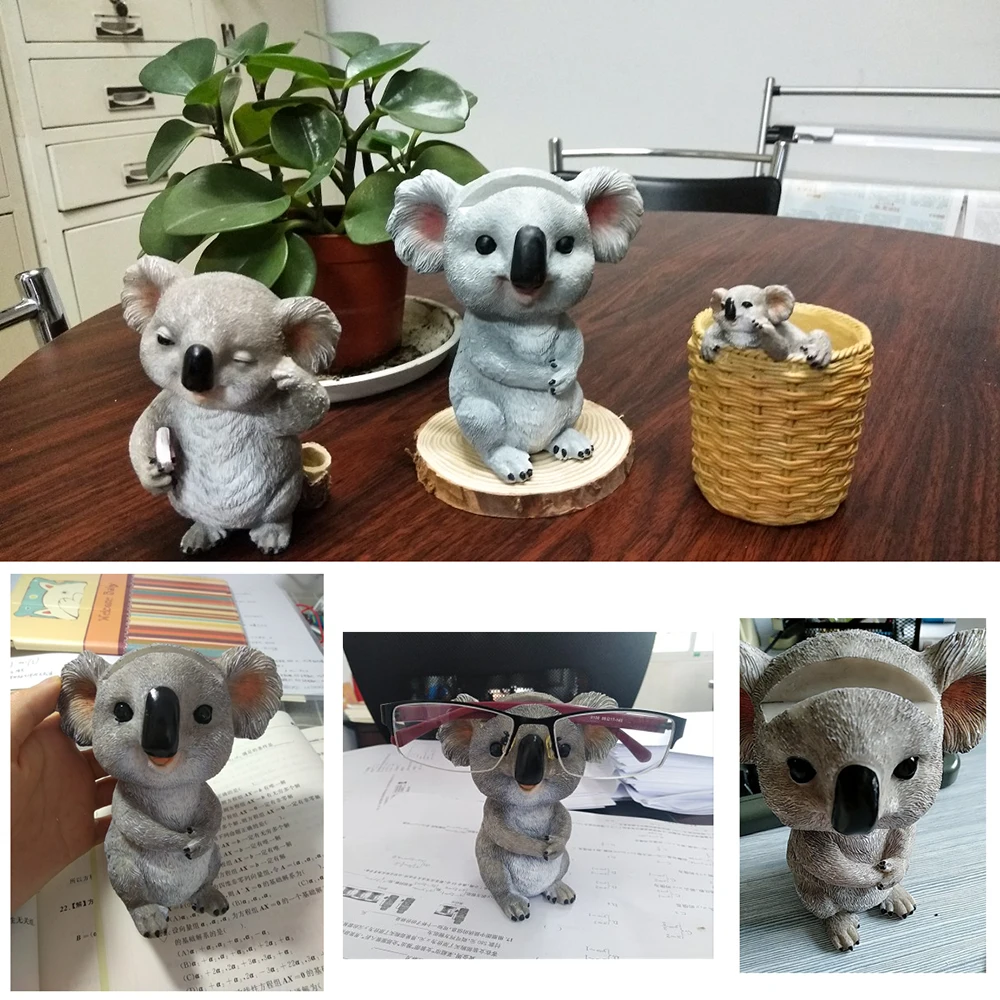 Милые фигурки коала статуи животных полимерная подставка для очков карандаш