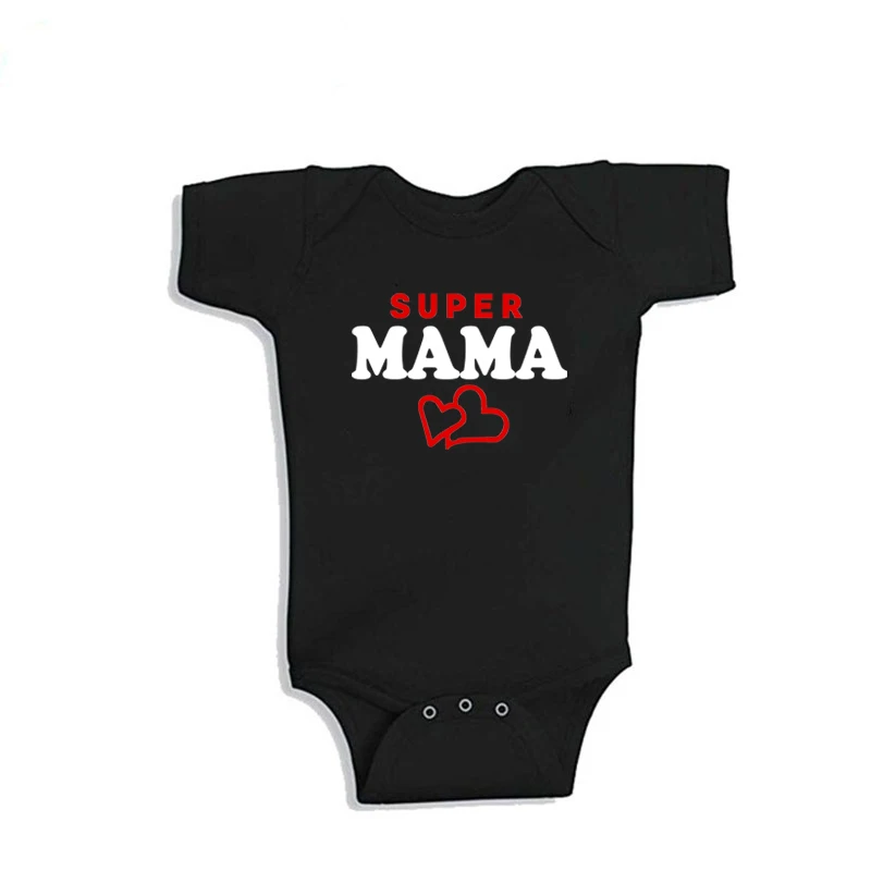 Комбинезоны для новорожденных хлопковые комбинезоны с принтом Super Papa Mama