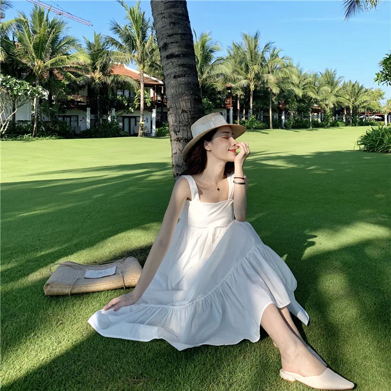 2020 платье средней длины с открытой спиной женское летнее богемное праздничное