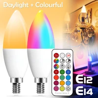 e14 led bulb candle color indoor neon sign light bulb rgb tape with controller lighting 220v e12 dimmable smart lamp for home