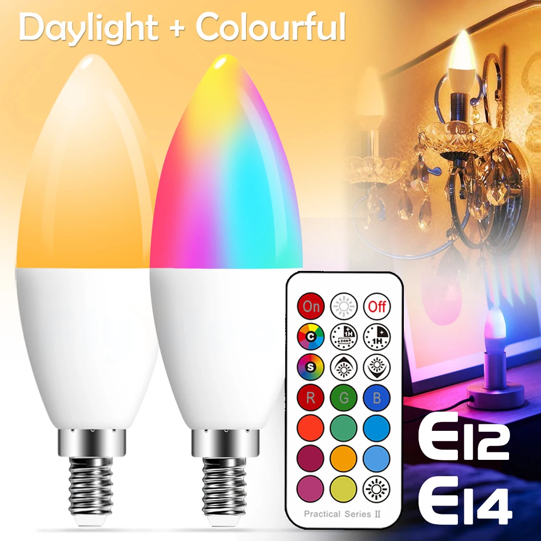 E14 Светодиодная лампа в форме свечи цвет для помещений неоновый знак светильник