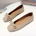 Женские кожаные туфли на плоской подошве с бантом; Женские туфли на плоской подошве без застежки; Тонкие туфли с закрытым носком; Лоферы с бантом-бабочкой; Зеленые женские водонепроницаемые мокасины; 8491C