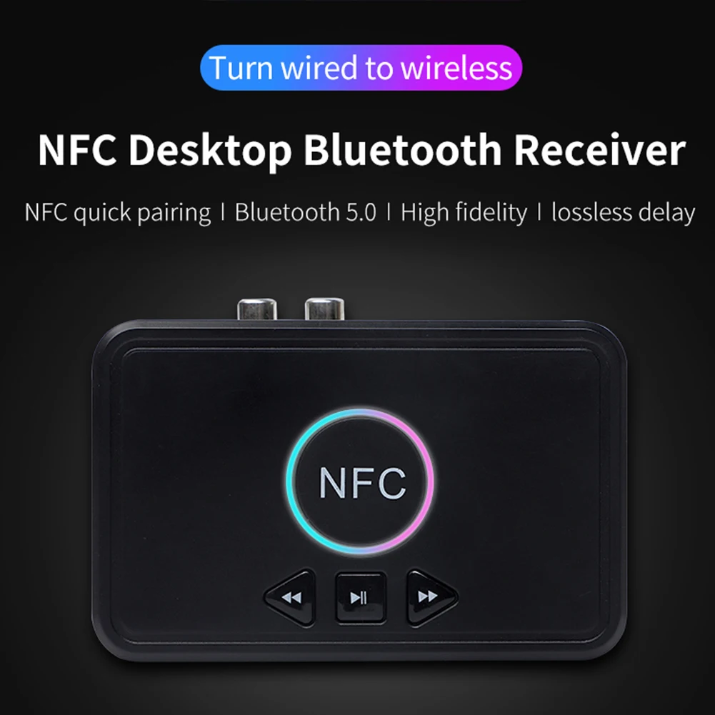 

Wireless Bluetooth 5.0 Receiver Adapter NFC 3.5mm Jack Wireless Bluetooth Dongle Stereo Receptor Audio Stereo Adapter