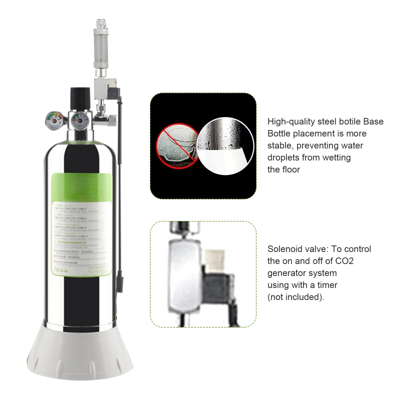 

Aquarium DIY CO2 Generator System Kit With Pressure Air Flow Adjustment Water Plant Fish Aquarium Co2 Valve Co2 gas cylinder
