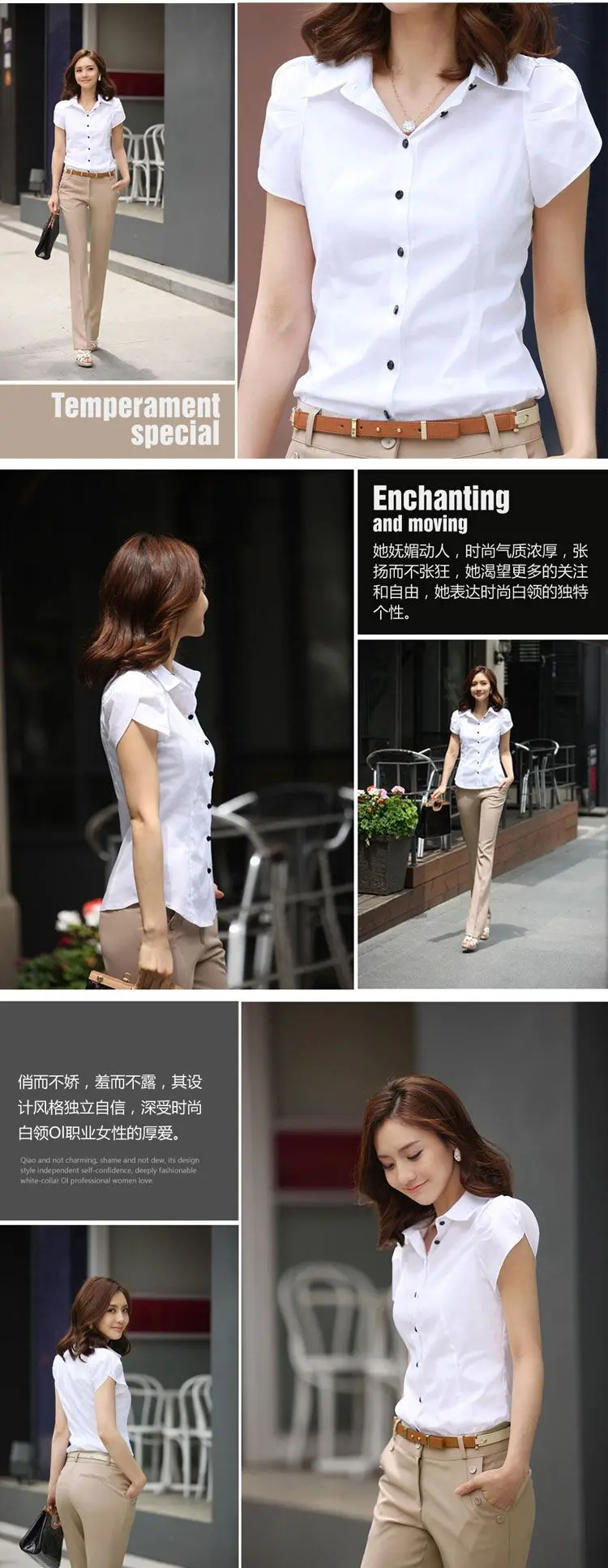 Summer Women Office Lady Shirt Fashion Korean Casual Short Sleeve Turn-down Collar Button White Blouse S-5XL Plus Size Tops