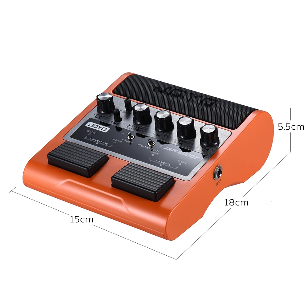 JOYO JAM BUDDY портативный Перезаряжаемый Bluetooth 4,0 двухканальный 2*4 Вт Педальный Стиль Гитарный Усилитель колонка с усилителем с задержкой