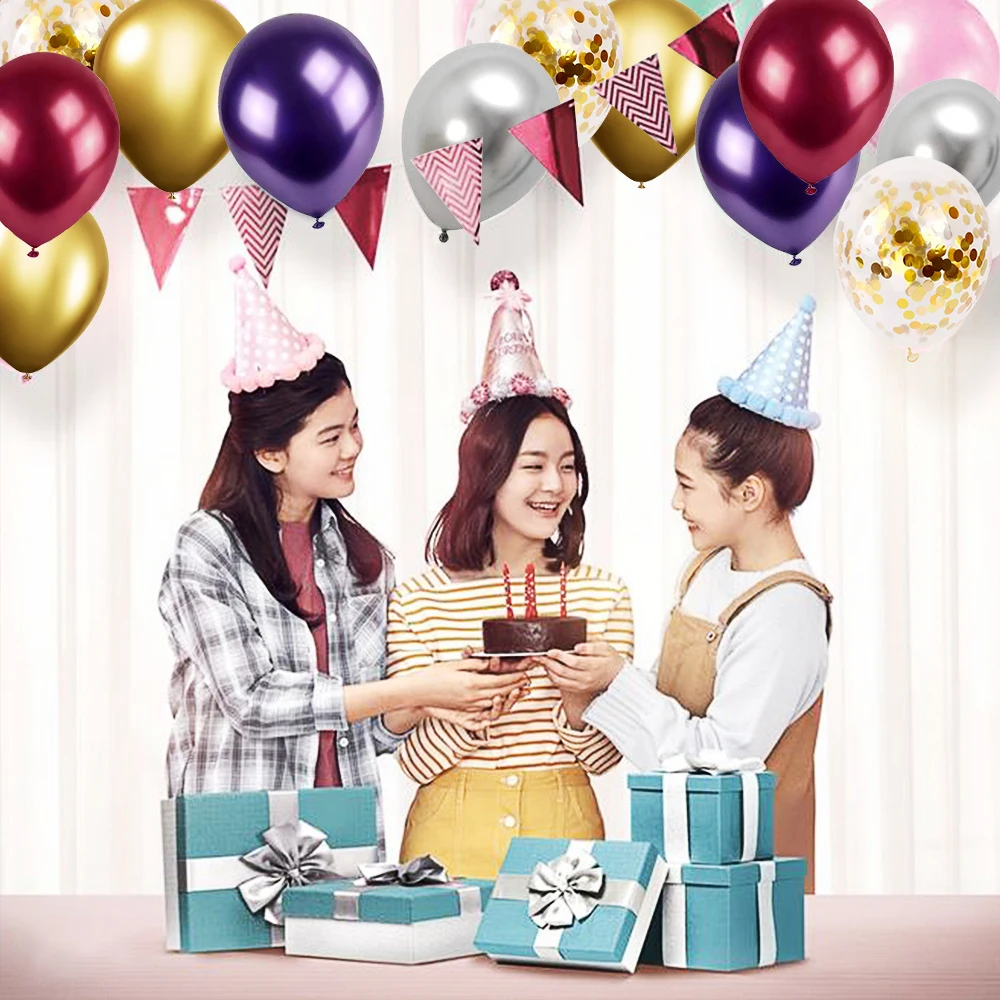 

A- 50pcs/lot 5inch Latex Balloons Birthday Party Decorations Mix Rose Wedding Decoration Helium Ballon