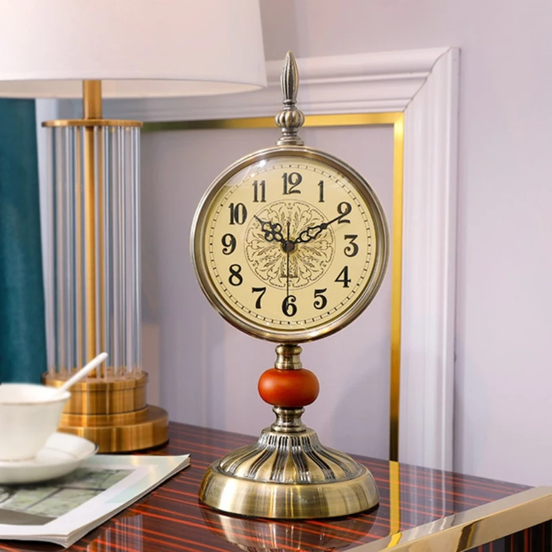 

Creative Vintage European Style Desk Clock Archaistic Retro Table Clock Decorative LXAC