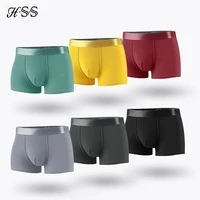 hss brand 2021 panties mens 3pcslot underwear cotton men boxers ventilate plus size boxershorts metallic luster man underpants
