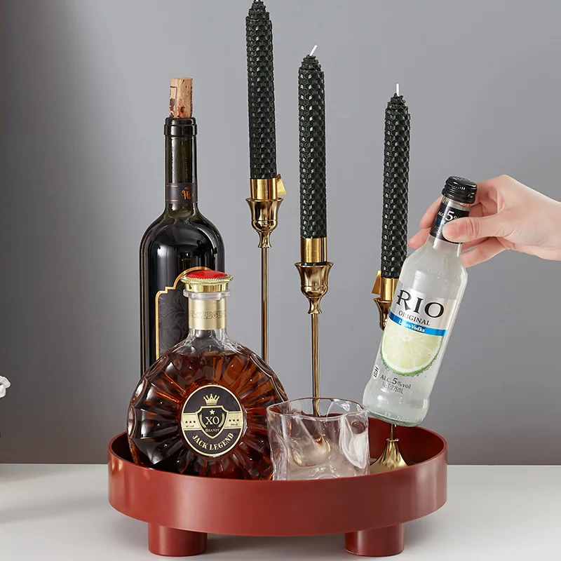 Круглый поднос для хранения в скандинавском стиле хлеба закусок фруктов блюд еды