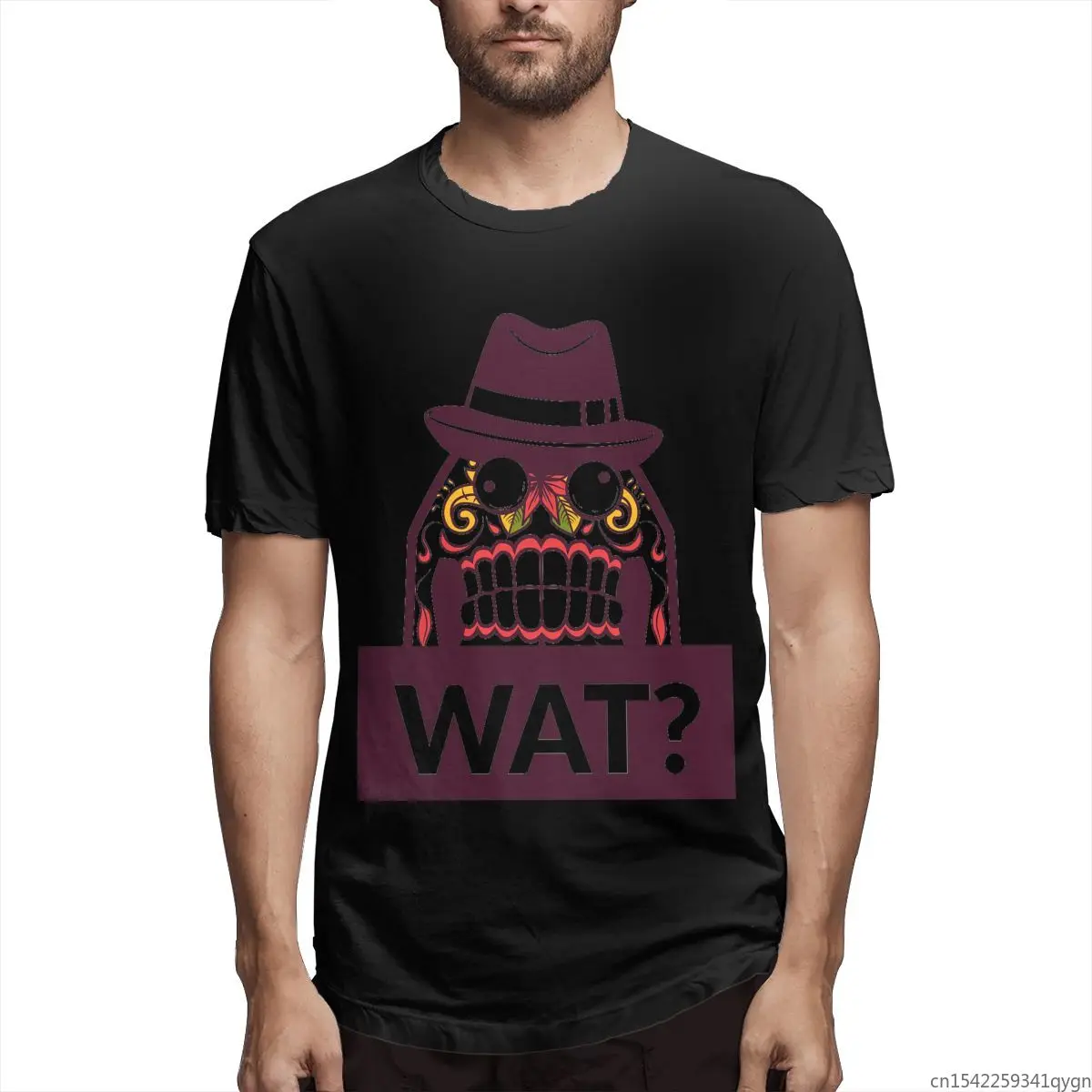 

Funny Wat Sugar Skull Design Shirt Men's Short Sleeve T-shirt Unisex Tee