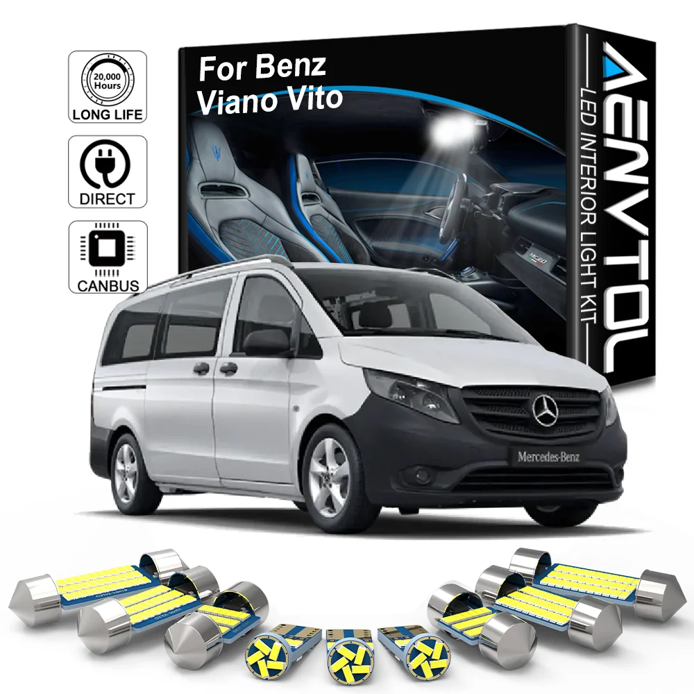 

AENVTOL Canbus For Mercedes Benz Viano Vito W638 W639 W447 1996-2012 2013 2014 2015 2016 2017 2018 Interior LED Lamp Accessories