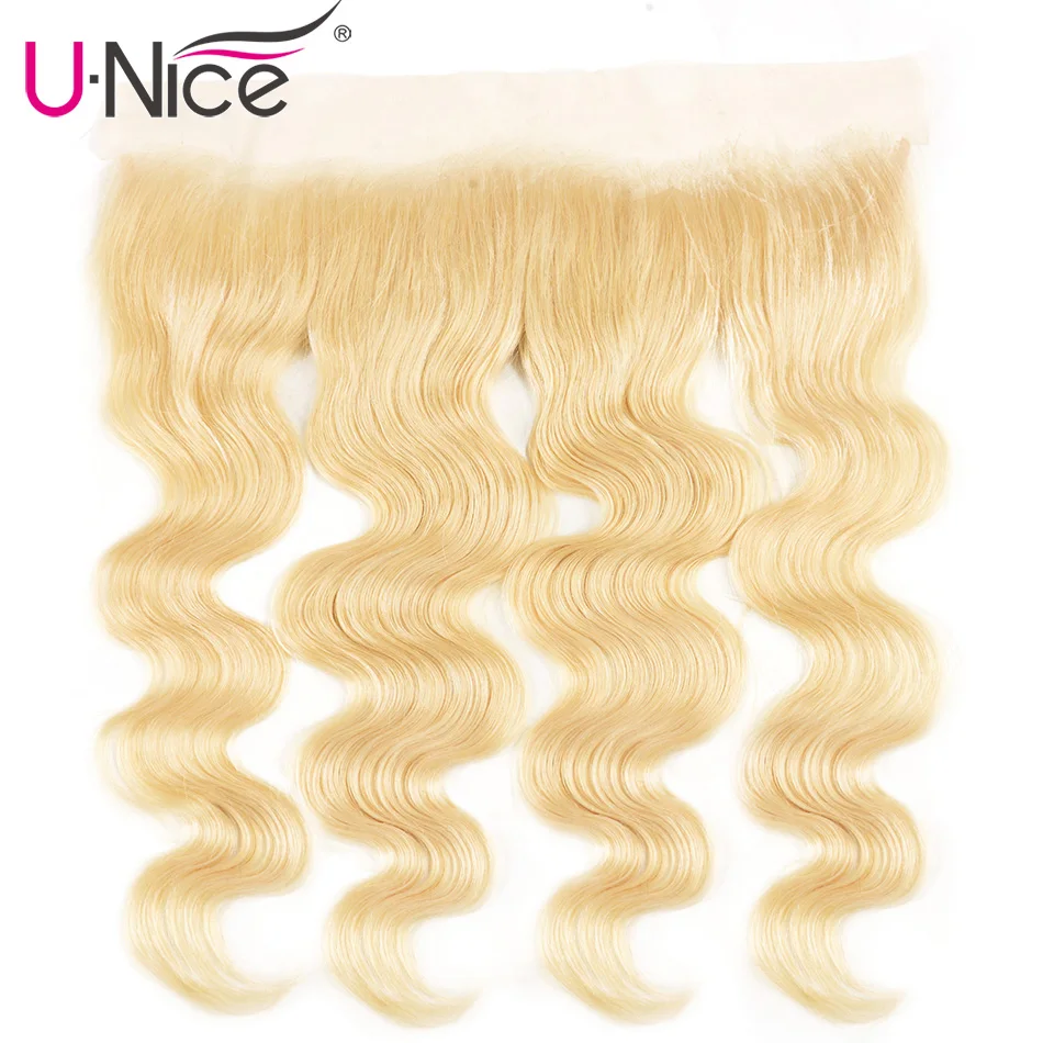 Волосы UNice бразильские волнистые кружевные фронтальные #613 светлые свободная