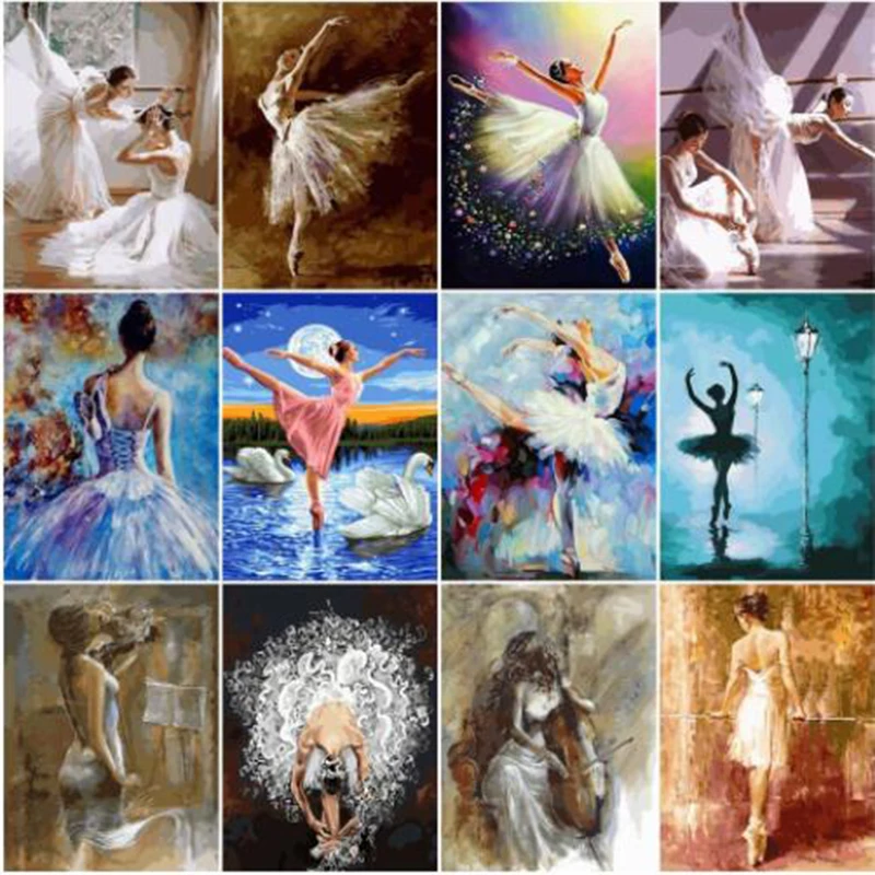 Краска по номерам краска для балета танцор Сделай Сам Холст Картина Ручная ed