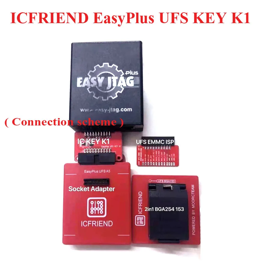 MOORC ICFRIEND Easyplus UFS ключ памяти на носителе EMMC ISP 2 в 1 адаптер поддержка легко BGA 254 /