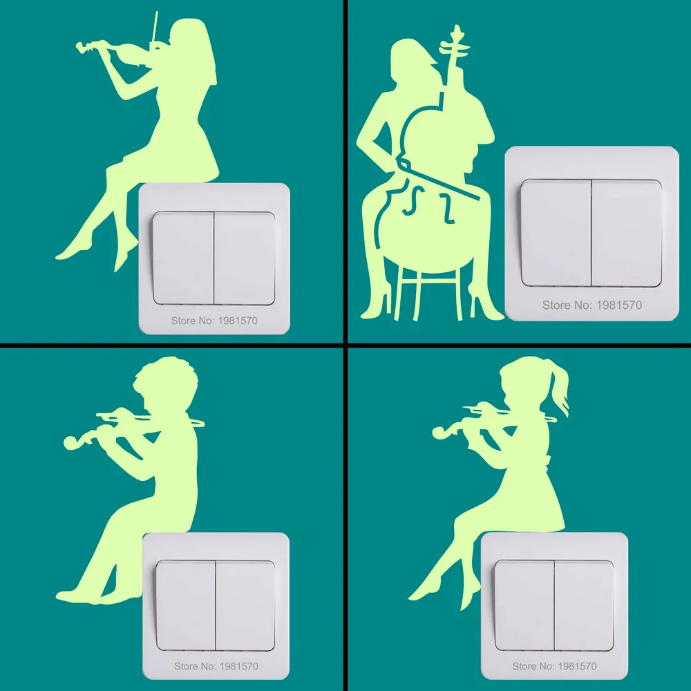 Светится в темноте музыкальная светящаяся наклейка для стены наклейки