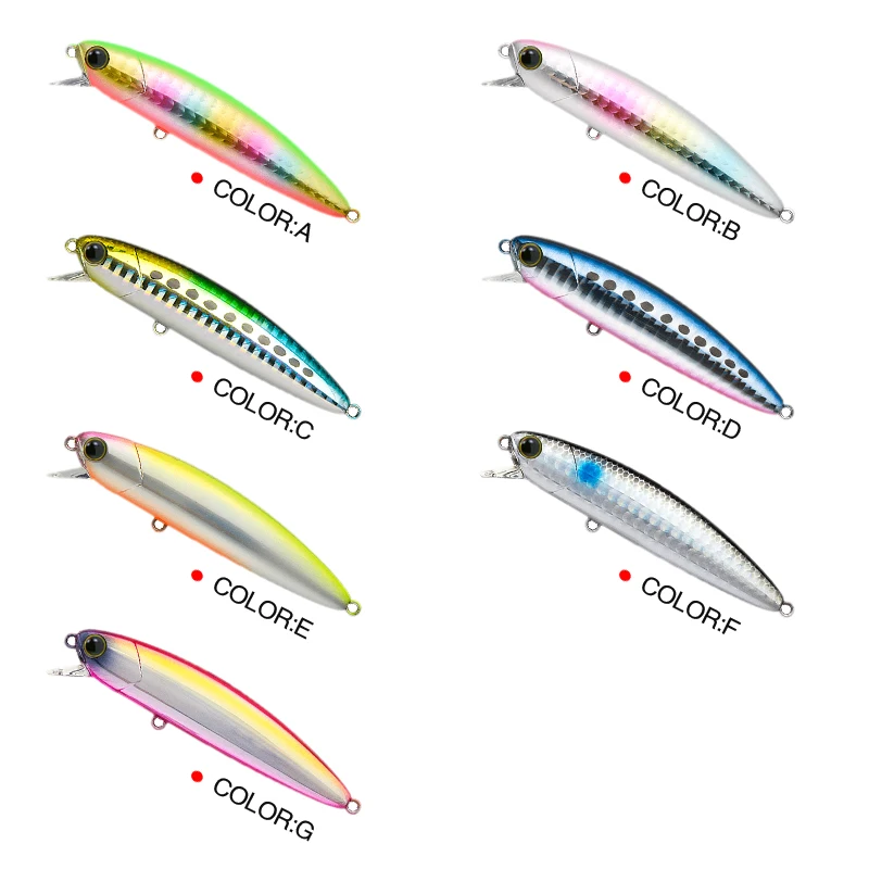 Sobat 80 Saltwater Sinking Minnow Fishing Lures for Sea Bass Reversible Action Wobbler Jerkbait