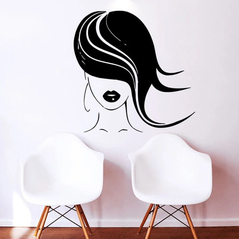 

Makeup Wall Decal Home Decor Mural Make Up Girl Eyes Woman Vinyl Sticker Fashion Cosmetic Hairdressing Decor Decals Bedroom D854