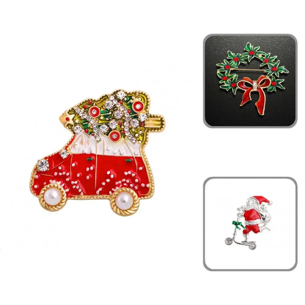 

Fashionable Xmas Brooch Long Lifespan Vivid Color Snowman Brooch with Rhinestone Rhinestone Pin Brooch Pin