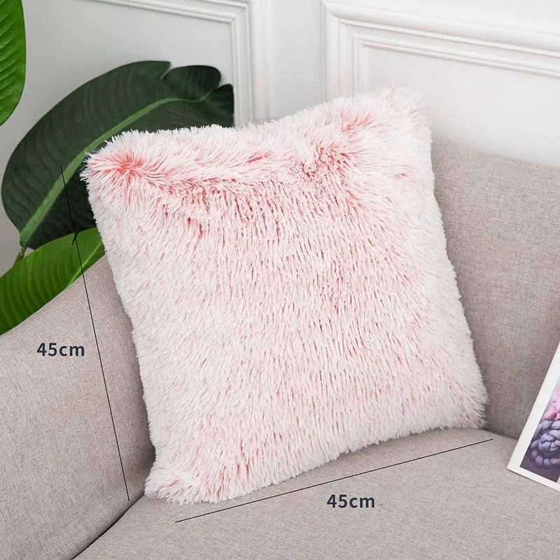 

Soft Fur Plush Cushion Cover Square Pillowcase Modern Throw Pillow Case Car Decor Supplies 50x50cm Living Room Sofa Decorative