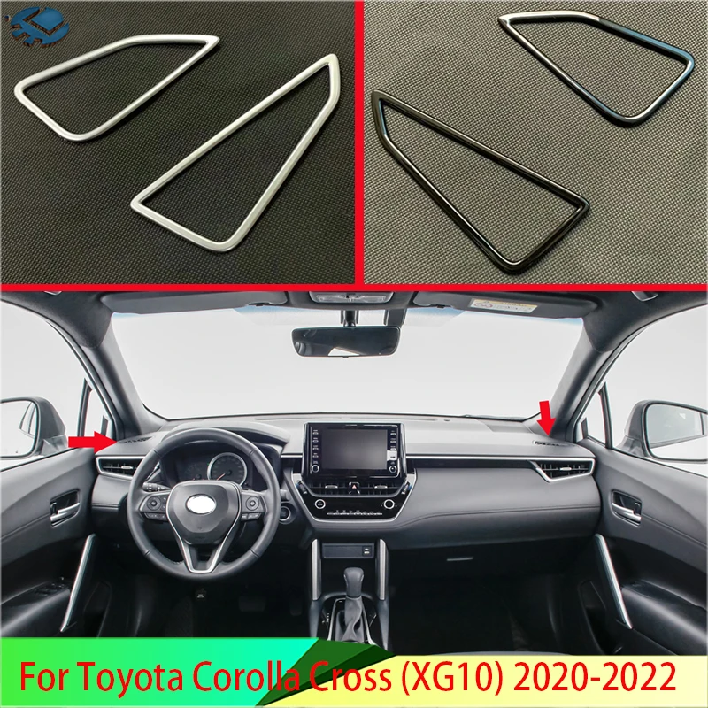 

For Toyota Corolla Cross (XG10) 2020-2022 ABS Chrome Air Vent Outlet Cover Dashboard Trim Bezel Frame Molding Garnish