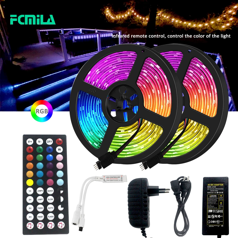 

IR control LED Strip 12V RGB SMD 2835 5050 5/10/15/20M Led strip Lighting Color Changing Lights Flexible Neon Strip With Remote