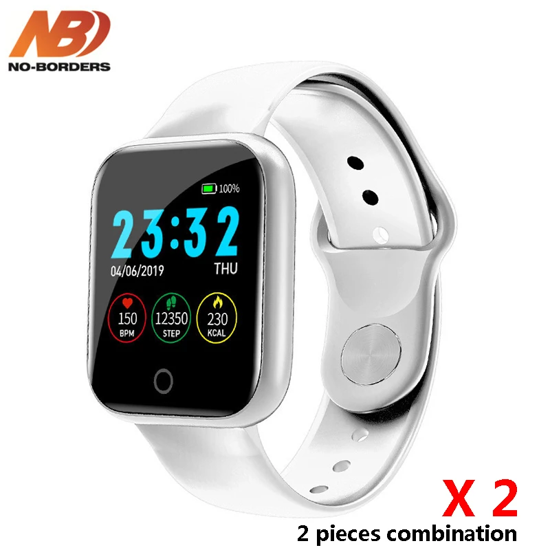 Умные часы 2 шт. шагомер несколько циферблатов пульсометр фитнес-часы для Android Apple