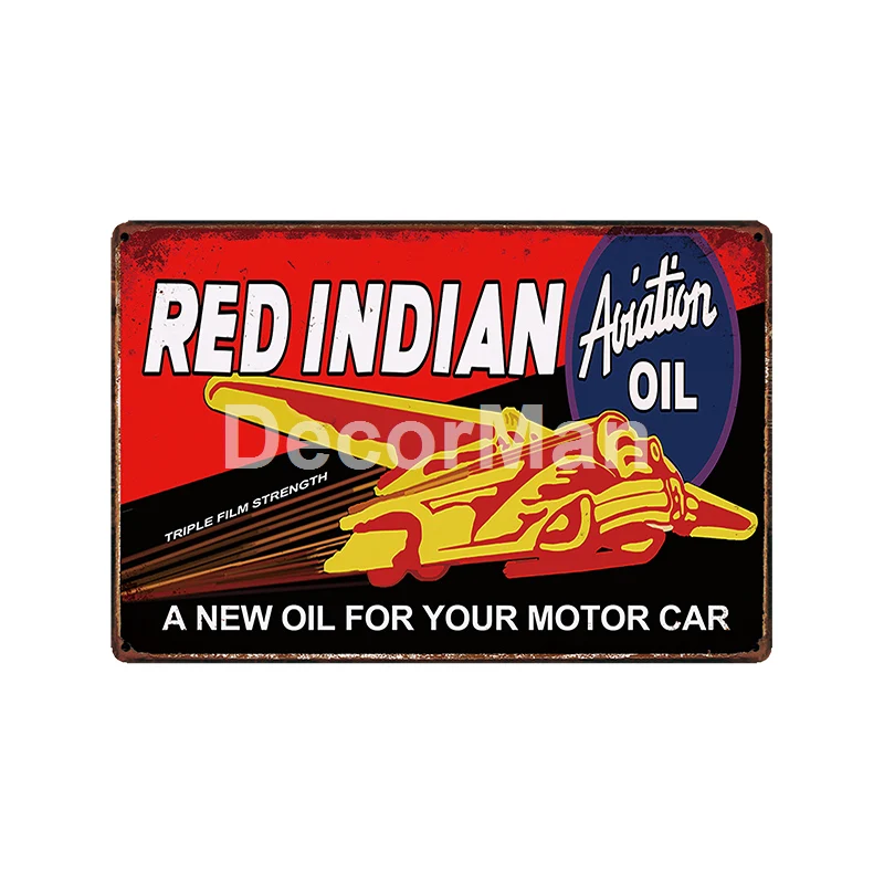[DecorMan] Mobil Gassoline шины моторное масло американская смазка жестяная вывеска роспись Бар Декор LT-1865