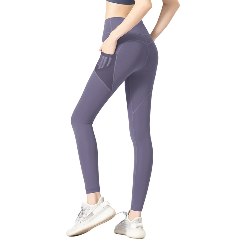 Summer Mesh Side Pocket Nine Point Yoga Pants Women Fast Dry Stretch Fitness Leggings Breathable Running Sports Trousers Mujer
