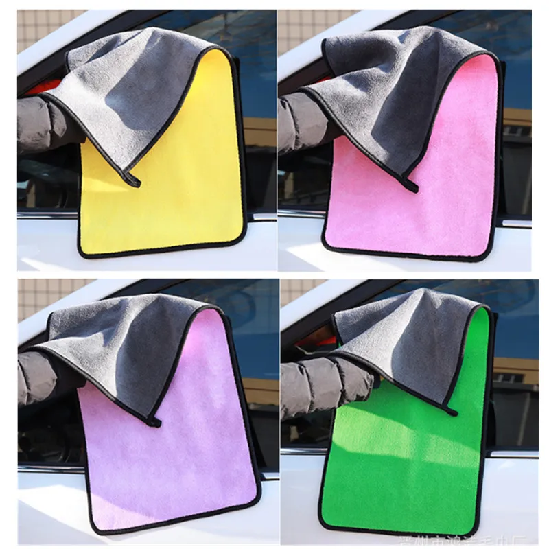 

Car Microfiber Towel Wash Cloth Auto Cleaning Door Window Care Thick Strong Water Absorption Car Accessories