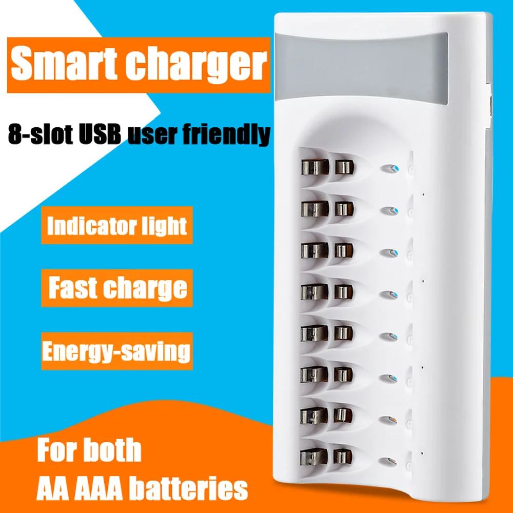 Зарядное устройство для батарей аа ААА с 8 портами |