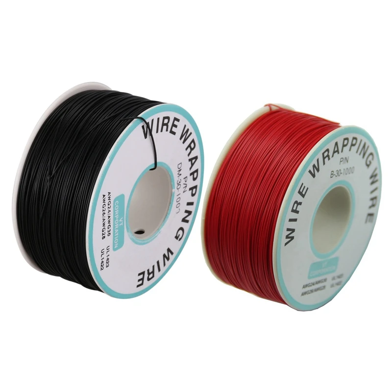 

1 шт. обмоточная проволока и 1 шт. обмоточная проволока 30AWG кабель: P/N стандартная Оловянная медная проволока Wrepping кабельная катушка черная 0,25...