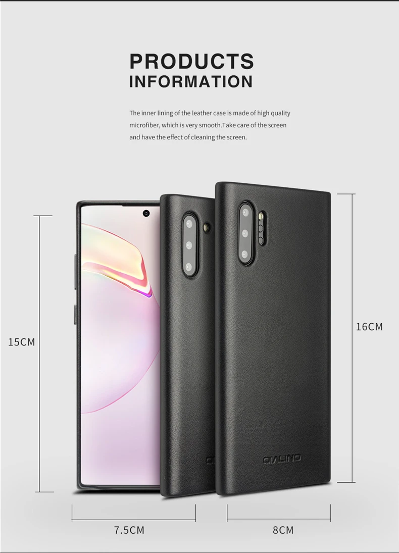 QIALINO модный подлинный кожаный тонкий чехол для samsung Galaxy Note 10 Роскошный ультра тонкий чехол для Galaxy Note 10 Plus 5G
