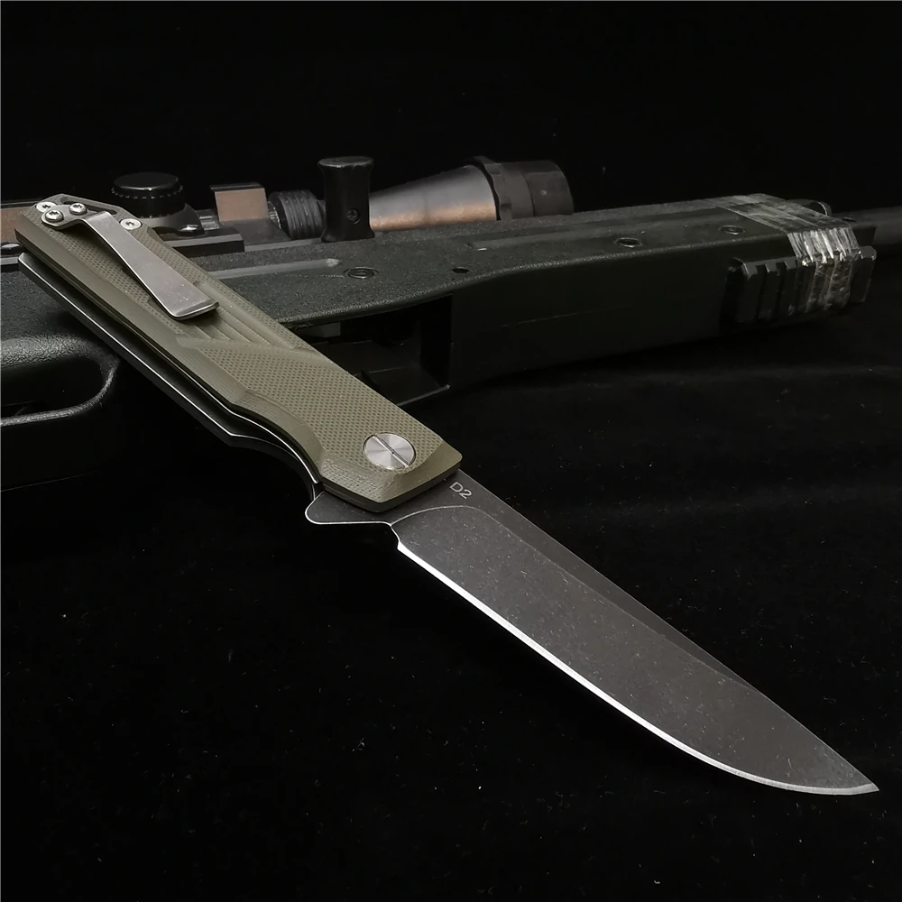 Folding Knife Ball Bearing Quick Opening D2 High-quality Pocket Sharp Wear-resistant Anti-corrosion Outdoor Tool | Инструменты