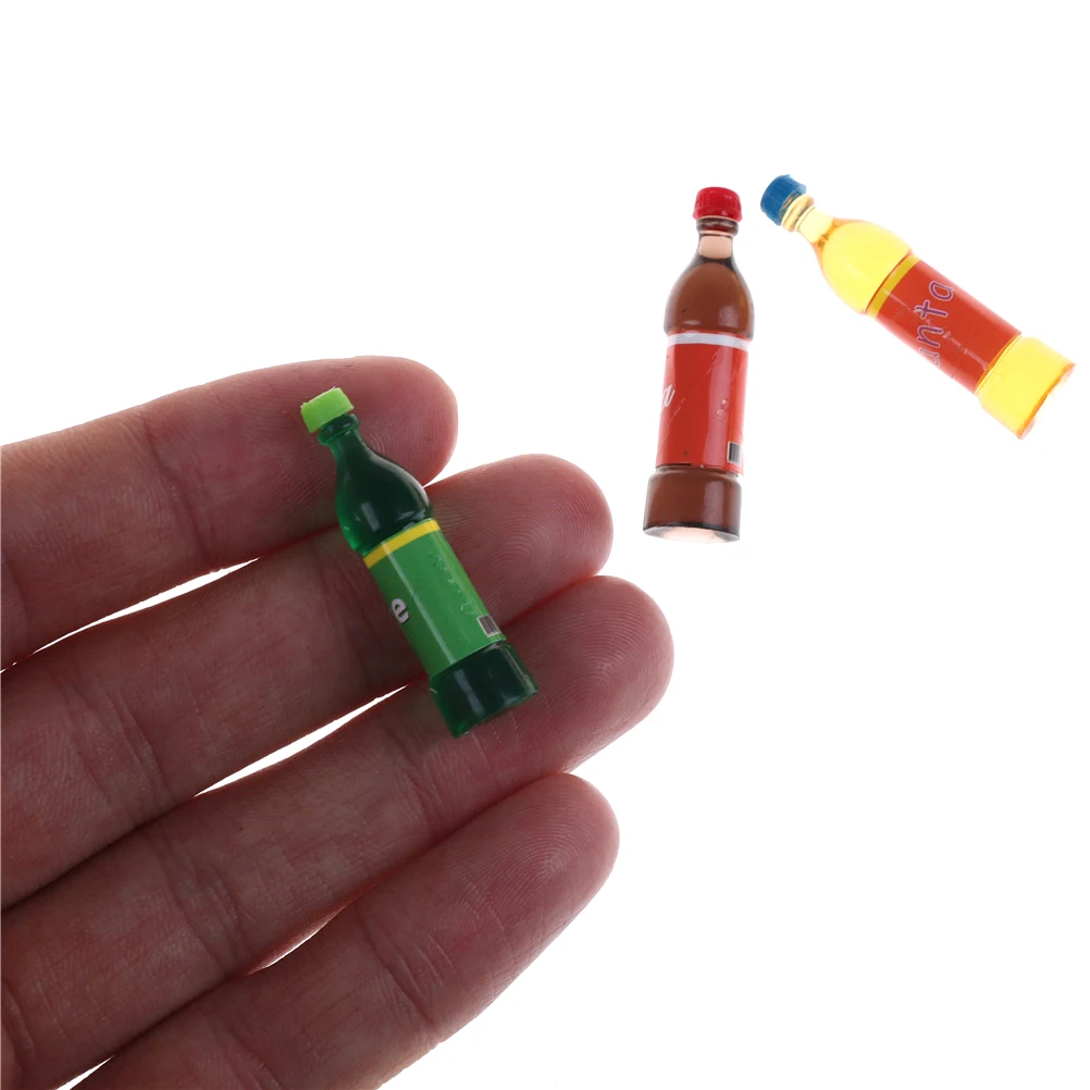 3 бутылки 1:12 Миниатюрный Кукольный домик еда содовые напитки аксессуары для