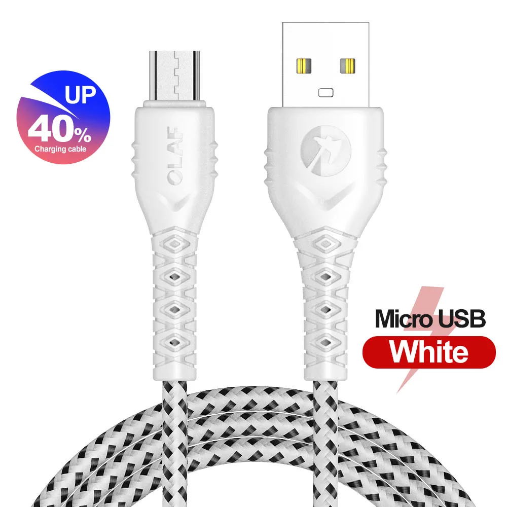 Олаф 2.4A Быстрая Зарядка Micro USB кабель для samsung S7 J7 кабель для мобильного телефона для Xiaomi Redmi note 6Pro кабели передачи данных - Цвет: White
