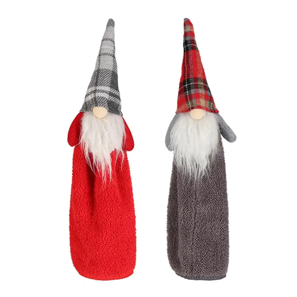 Рождественская ткань для рук впитывающее полотенце Безликий Санта Клаус ванной