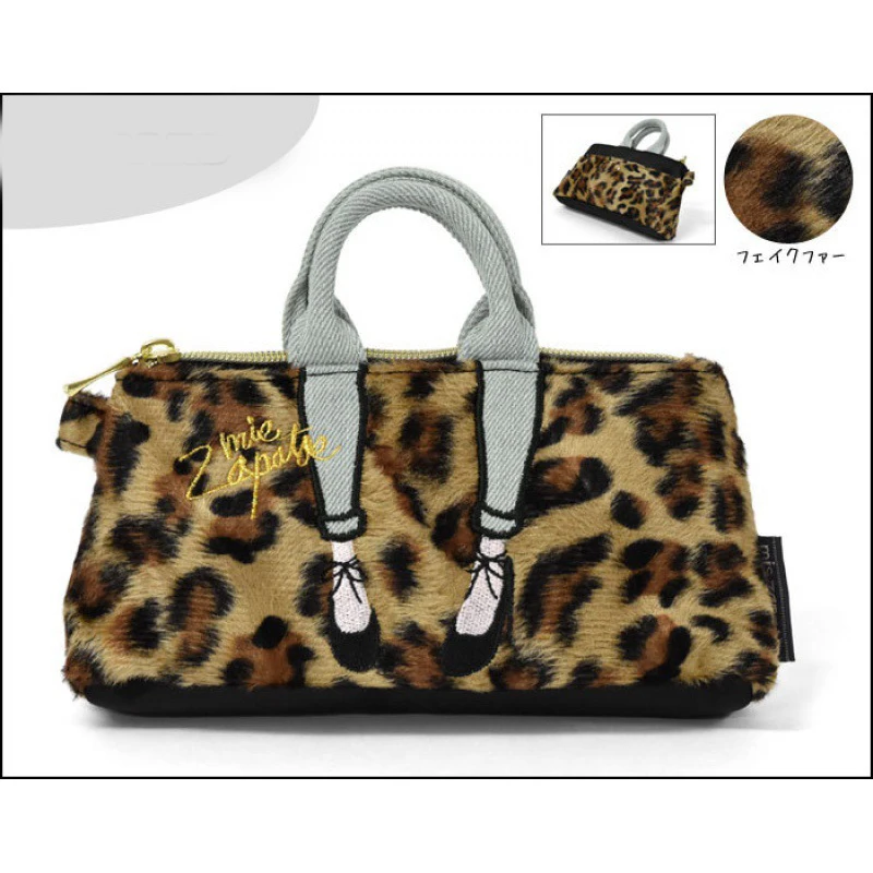 

Beautiful legs embroidery make up small Bag Leopard Japanese