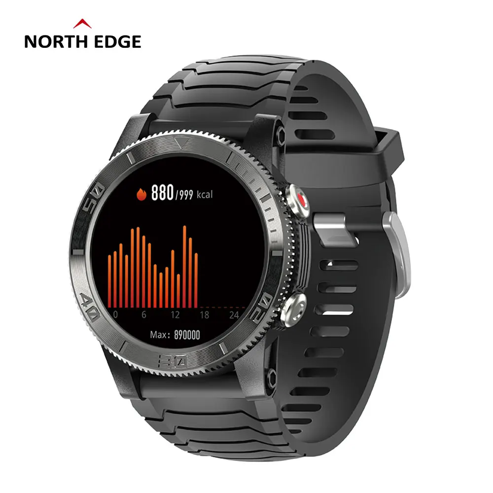 

NORTH EDGE 2022 New Sports Smart Watch GPS GLONASS GALILEO Heart Rate SpO2 VO2max Stress 120+ Sports Mode 18days Standby Compass