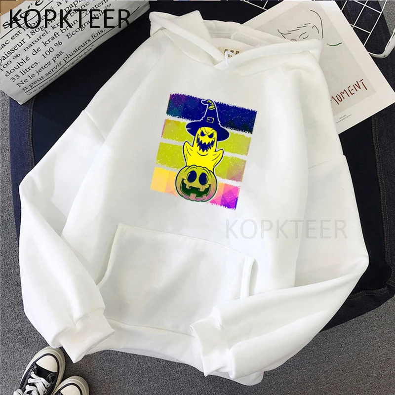 

Halloween Ghost Pumpkin Funny Skeleton Women Hoodiesharajuku Cool Sweatshirts Casual Ulzzang Long Sleeve Hooded Pullovers Tops
