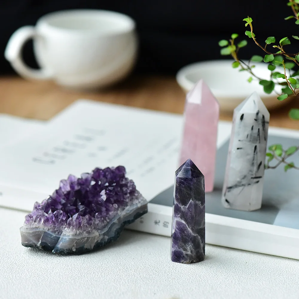 1 комплект 100% натуральный кристалл минеральное украшение аметистовый кластер