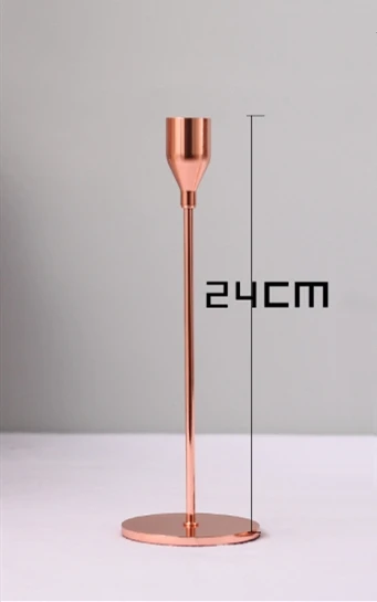 24cm rose gold 1 шт. Креативные Свадебные подсвечники, вечерние подсвечники для дома, гостиной, 4 цвета - Цвет: 24cm rose gold