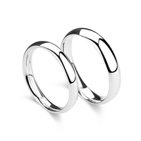 2pcset 925 sterling silver couple rings for women men romantic adjustable ring set bague femme wedding couple rings for lovers