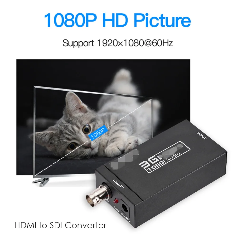 ТВ приставка компьютер проектор 3G HDMI совместим с SDI конвертером 1080P BNC HD адаптер