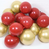 10pcs 20pcs 30pcs 10inch ruby red glossy metal pearl latex balloons chrome metallic gold wedding party decorations new year