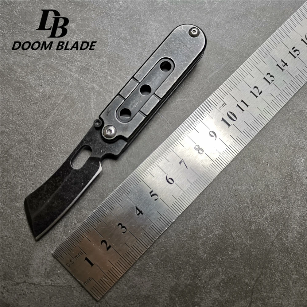 12 шт./лот 118 мм (4 6 ') Мини карманный складной нож титановое черное лезвие из