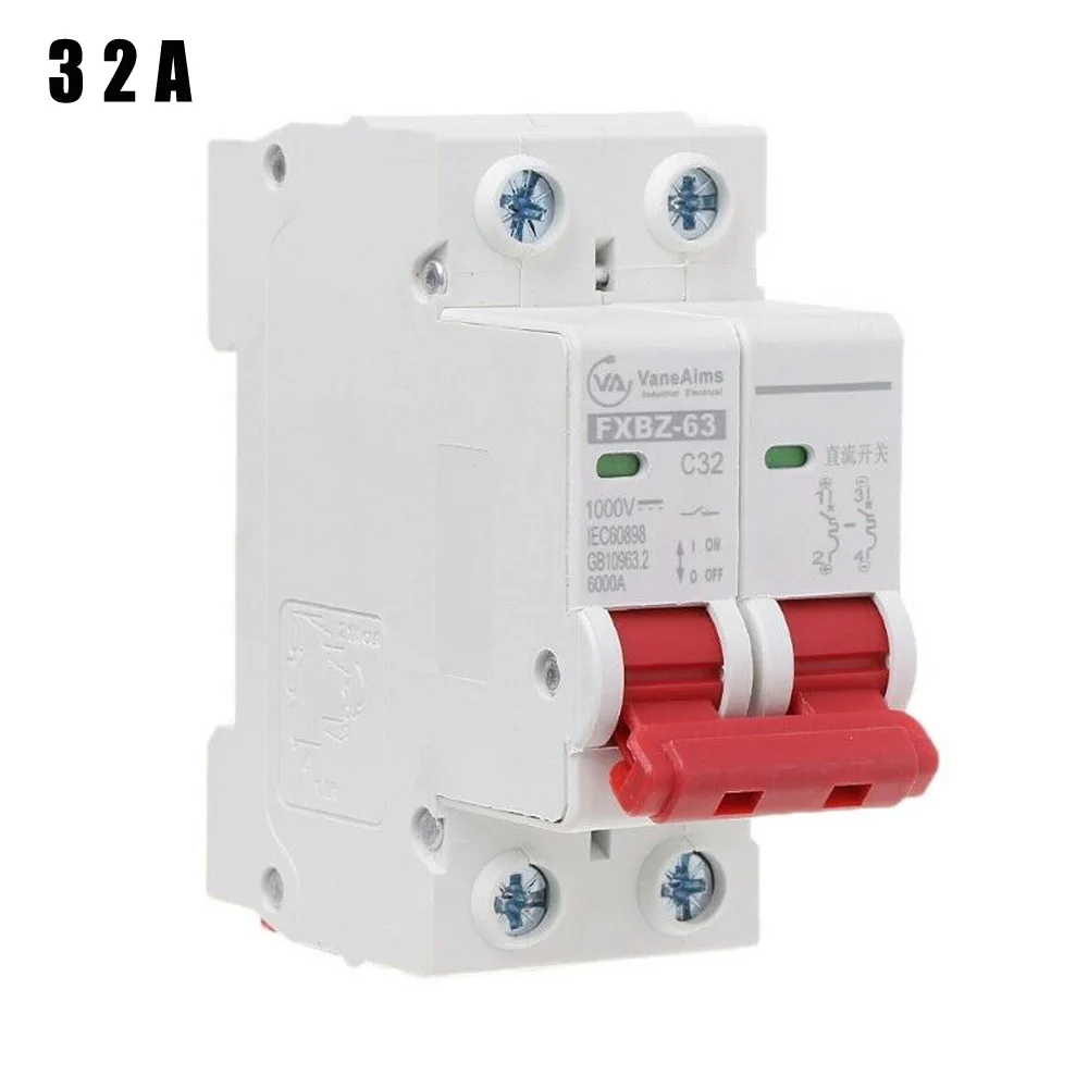 2P выключатель Солнечный 10A/16A/32A/50A/63A DC. Фотоэлектрический MCB рельсовый