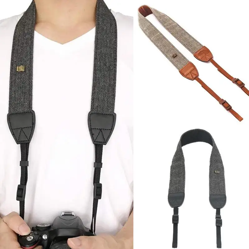 Регулируемый ремень для камеры в стиле ретро универсальный s кожаный